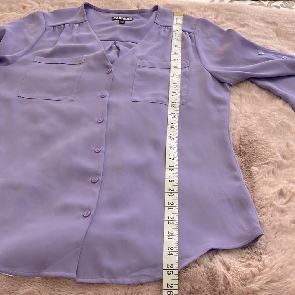 NWOT EXPRESS LILAC-LAVANDER SHIRT SIZE SP SMALL PETITE) - Picture 9 of 10